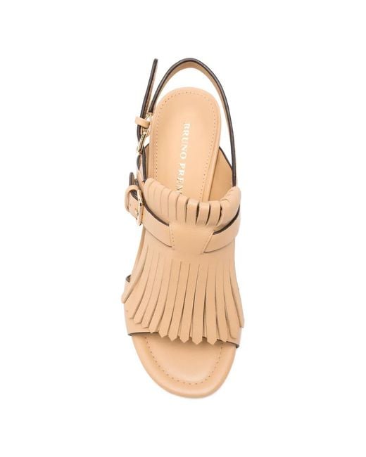 Bruno Premi Natural Fringed Buckle-Fastening Sandals