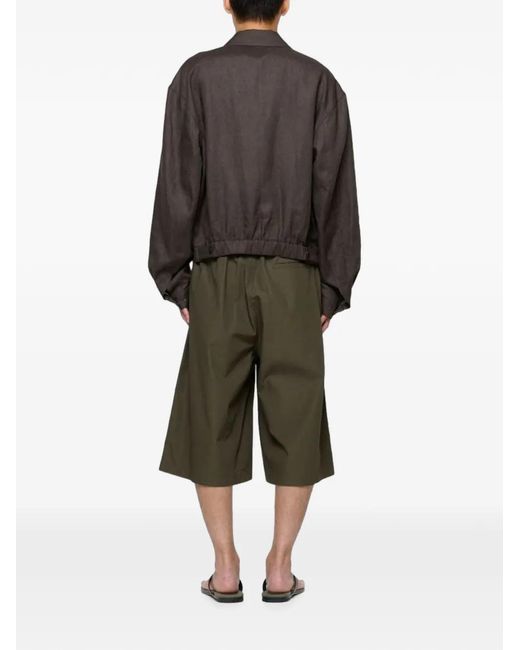 Amomento Black Cropped Linen Jacket for men