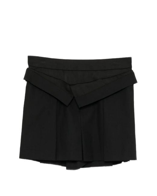 Juun.J Black Layered Pleated Skout