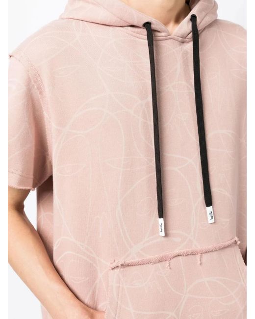 Haculla Pink Laser Short-Sleeve Hoodie for men