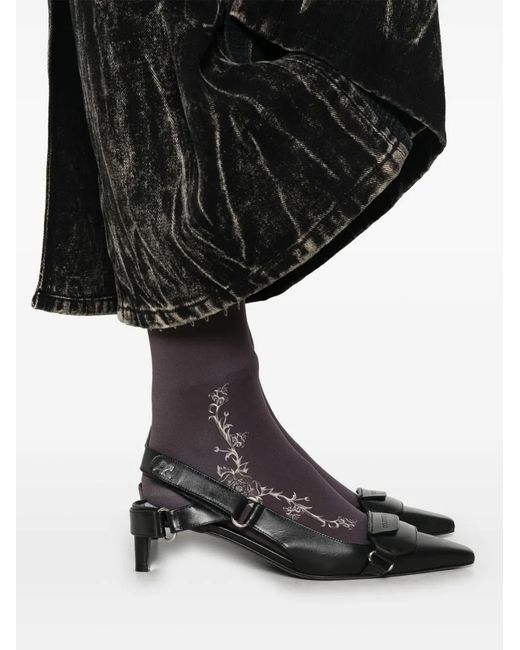 MARINE SERRE Purple Tattoo-Printed Jersey Tights