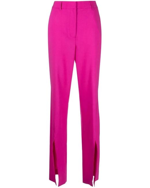 GIUSEPPE DI MORABITO Pink High-Waisted Slit-Detail Trousers