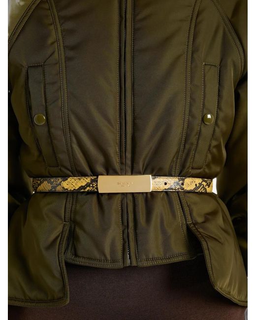 Balmain Yellow Python-Effect Leather Belt
