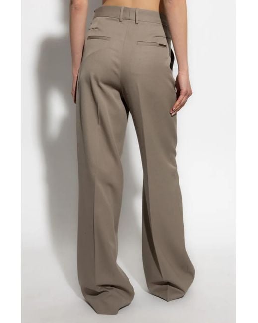 The Attico Gray Virgin-Wool Palazzo Pants