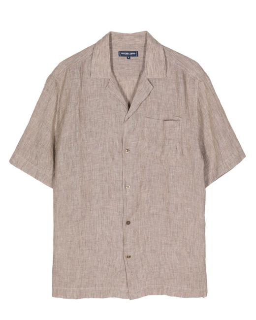 Frescobol Carioca Gray Short-sleeve Linen Shirt for men