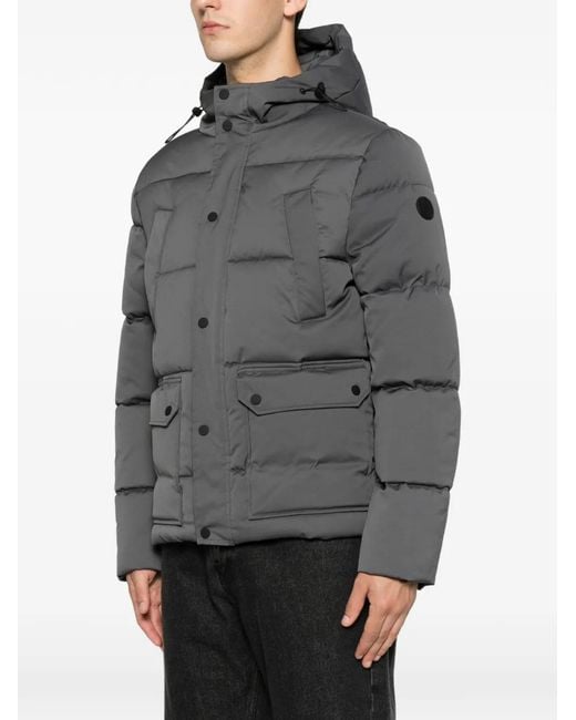 SERGIO MORETTI FIRENZE Gray Logo-Patch Padded Jacket for men