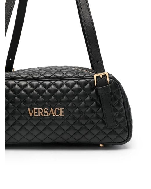 Borsa A Spalla Trapuntata Piccola di Versace in Black