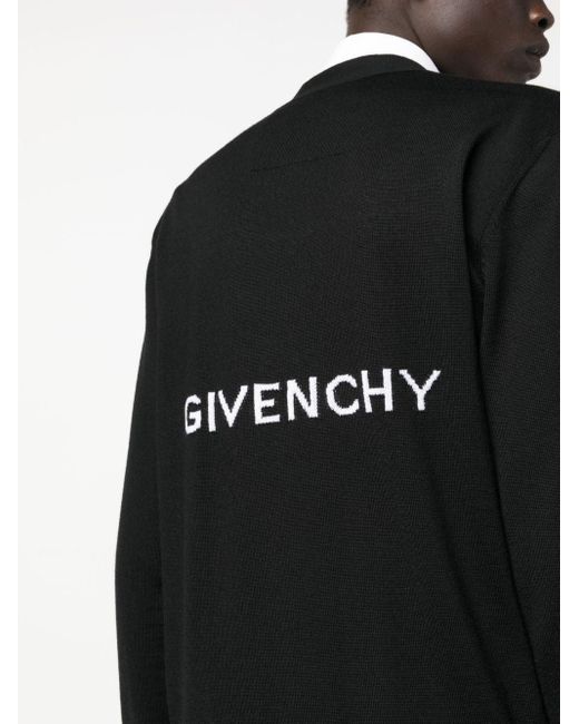 メンズ Givenchy インターシャニット カーディガン Black