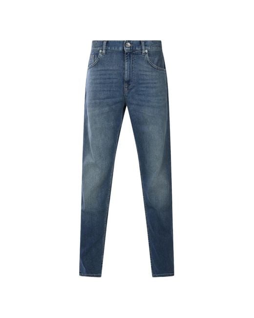 Eleventy Blue Faded-Effect Tapered Jeans for men