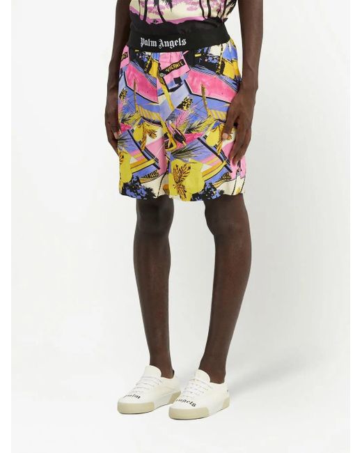 Palm Angels Multicolor Miami Mix Easy Shorts for men