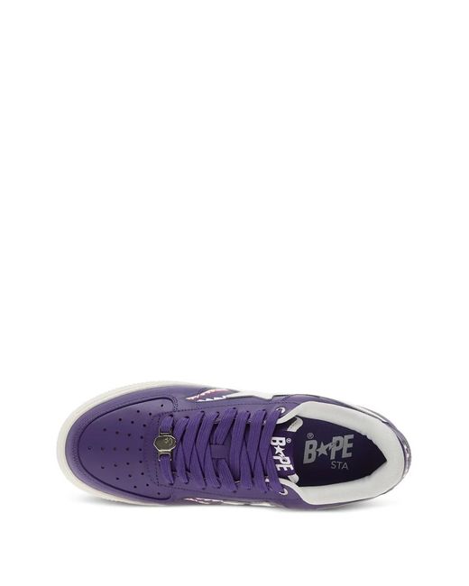 A Bathing Ape Purple Sta Shark Sneakers for men