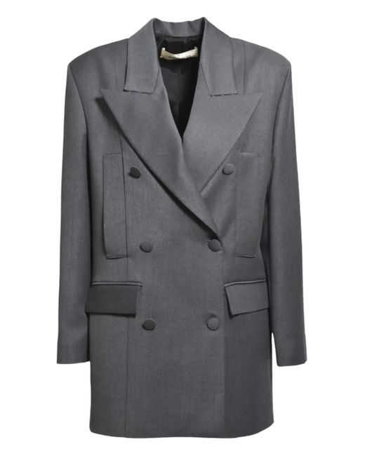 Nineminutes Gray Double-Breasted Tailored Coat