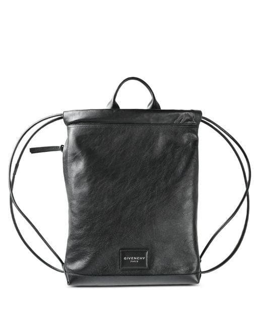 Givenchy Black Antigona Stamped Medium Drawstring Backpack for men