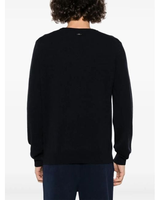 Corneliani Blue Crew-Neck Fine-Knit Jumper for men