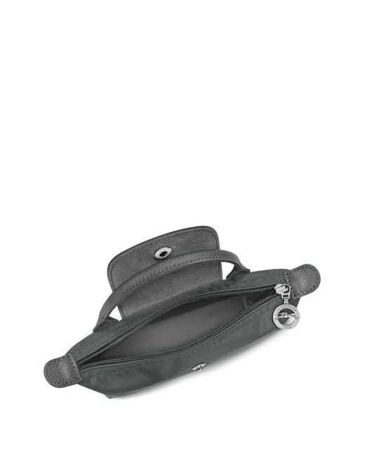 Longchamp Gray Sac Cabas Le Pliage À Finitions En Cuir
