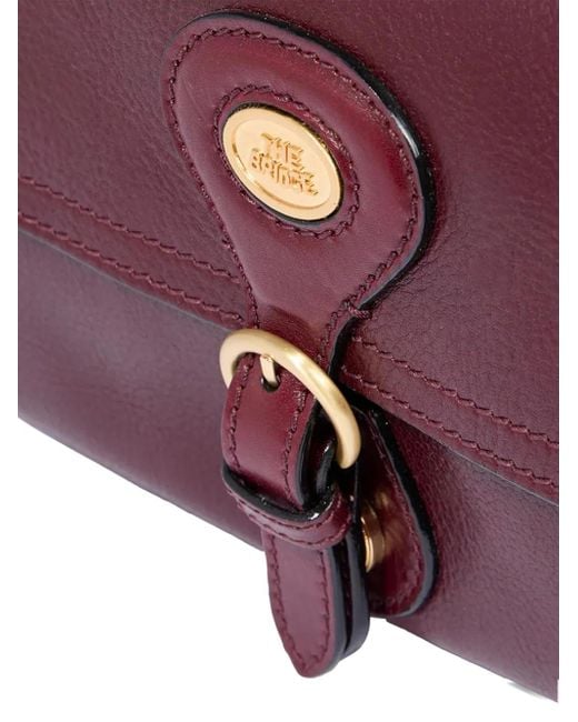 The Bridge Purple Buckle-fastening leather shoulder bag