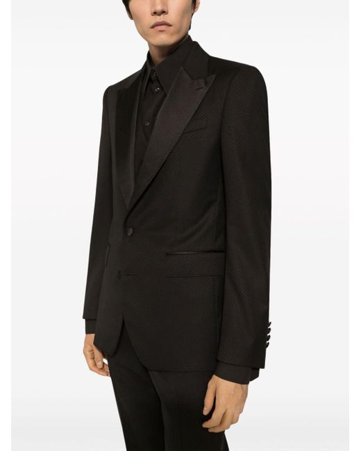 Dolce & Gabbana Tweedelig Pak Met Contrasterende Revers in het Black voor heren