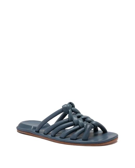 Officine Creative Blue Leather Slides