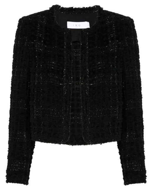 IRO Black Sonesta Cropped Tweed Jacket