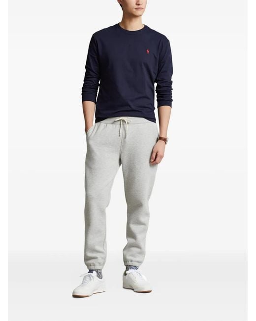 Polo Ralph Lauren Blue Embroidered Long-Sleeve T-Shirt for men