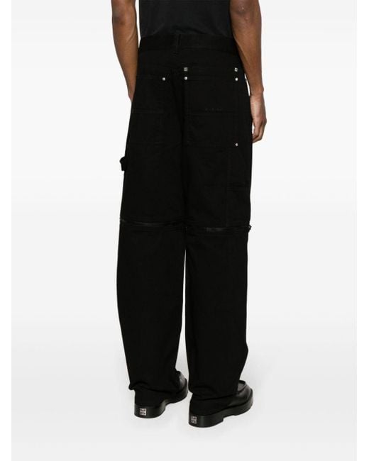 Jeans a gamba ampia con inserti rimovibili di Givenchy in Black da Uomo