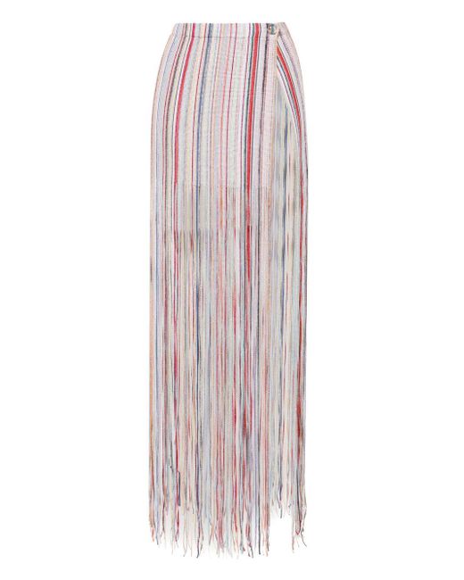 Falda de ganchillo con flecos Missoni de color Pink