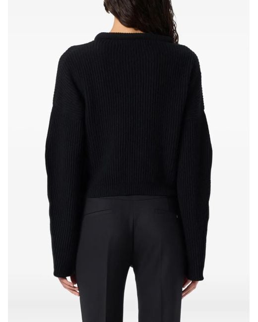 Maglione Con Applicazione A Fiori di Blumarine in Black