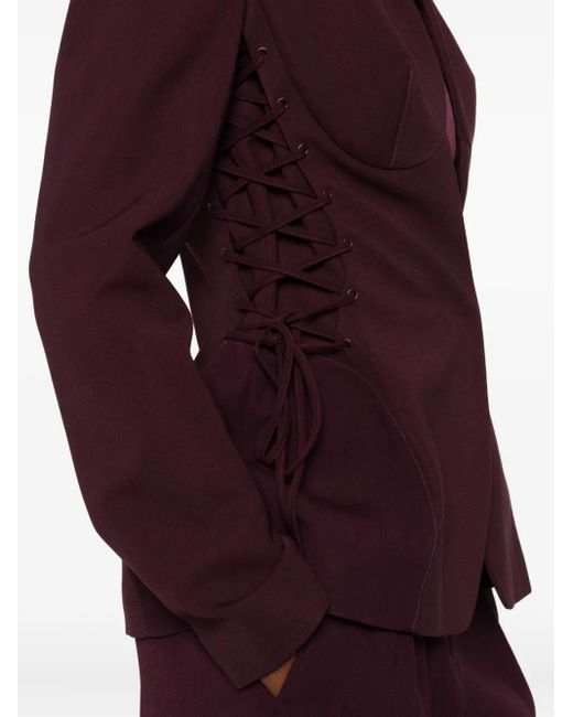 Mugler Purple Skulpturale Jacke mit Schnürung