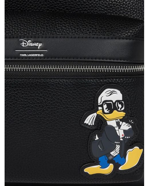 Karl Lagerfeld Black X Disney Logo-Patch Backpack for men