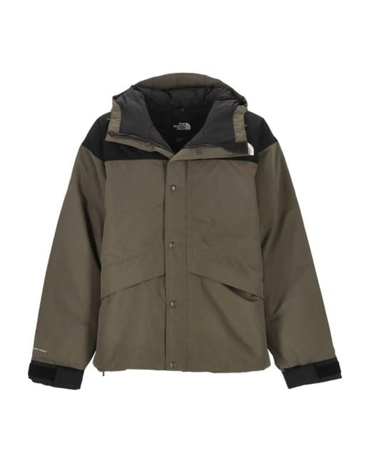 The North Face Green Adjustable Hood Jacket With Secure Pockets for men