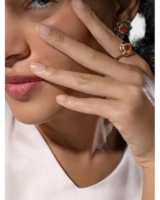 Goshwara Orange Fire Opal And Diamond Ring