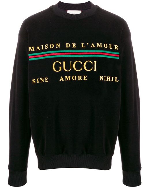 Gucci 'Maison De L'Amour' Samt-Sweatshirt in Black für Herren