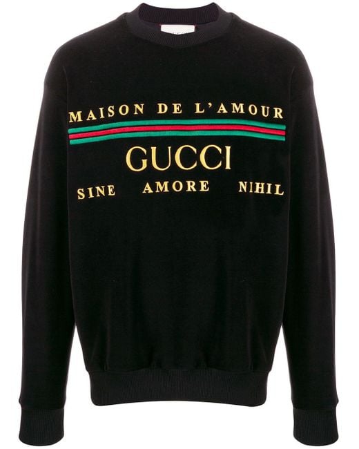 Sudadera Maison de L'amour de terciopelo Gucci de hombre de color Black