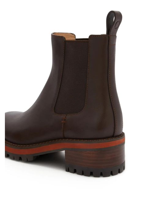 Odissi Brown Faye Rounded Toe Leather Boots