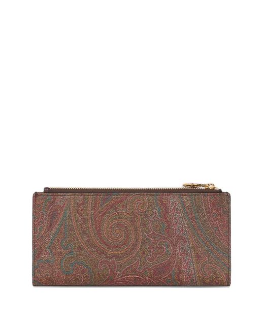 Etro Brown Arnica Printed Wallet