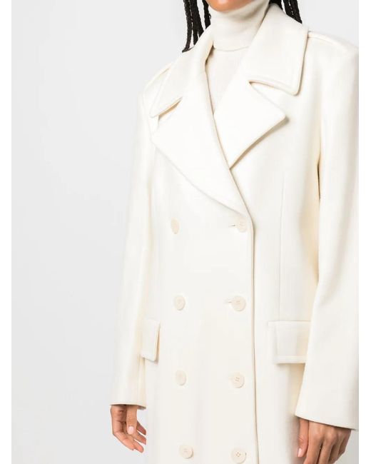 Stella McCartney White Double-Breasted Wool Coat