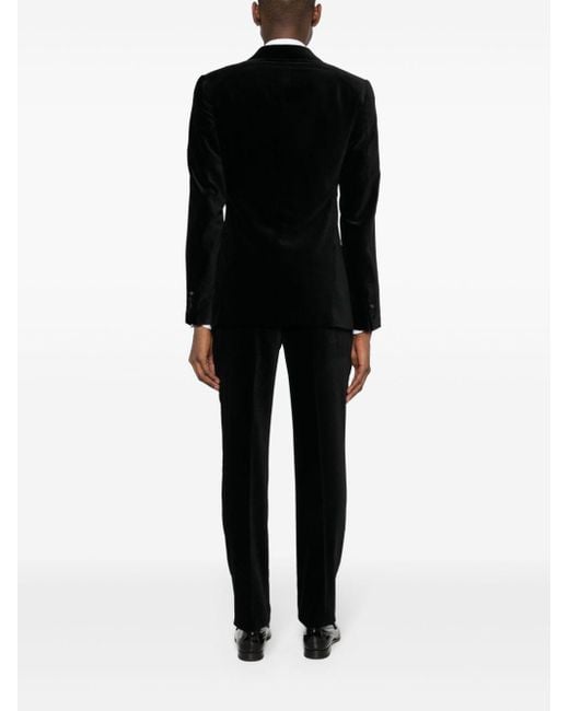 Emporio Armani Black Velvet Double-breasted Suit for men