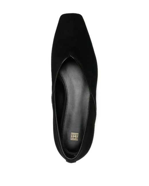 Totême Black Suede Ballerina Flat