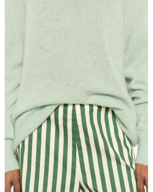 Bompard Green Round-Neck Knit Sweater