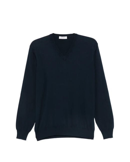 Kangra Blue V-Neck Sweater for men