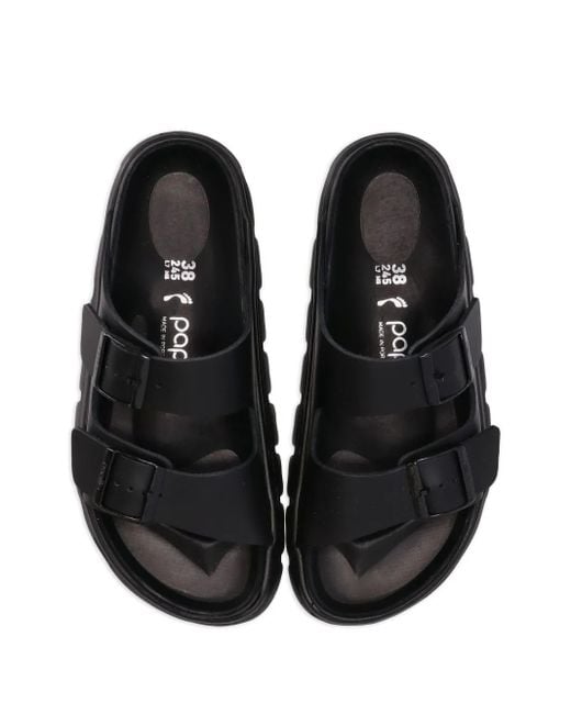 Birkenstock Black Arizona Leather Sandals With Two Buckle Straps