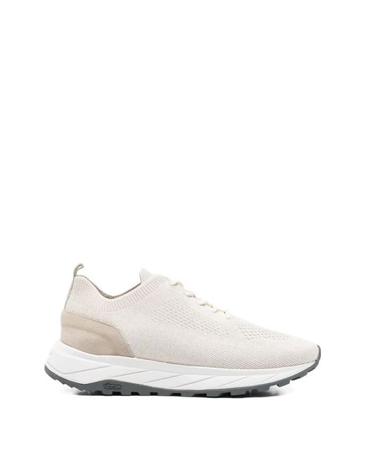 Eleventy White Knitted Running Sneakers for men