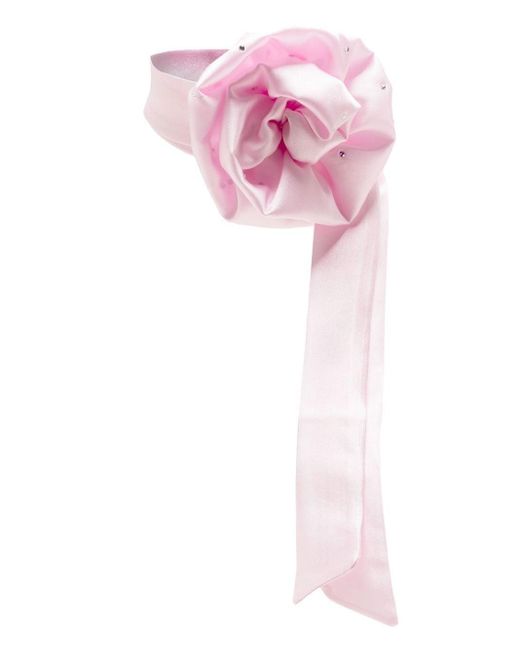 MANURI Pink Floral-appliqué Choker