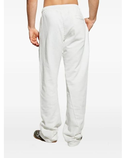 MM6 by Maison Margiela White Elasticated-Waistband Cotton Track Pants for men