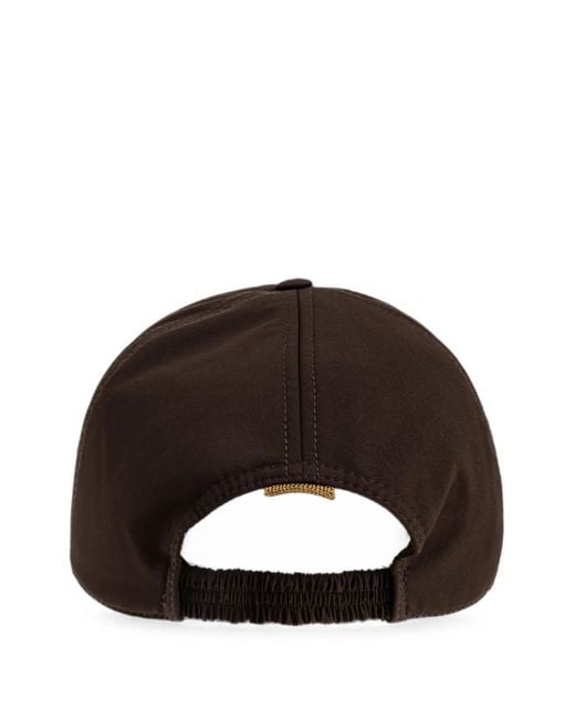 Paul & Shark Brown Logo-Patch Elasticated-Back Cap for men