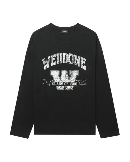 we11done ロゴ ロングtシャツ Black