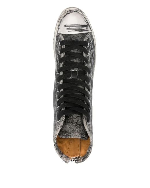 Baskets Zippées Kurt À Effet Usé R13 en coloris Black
