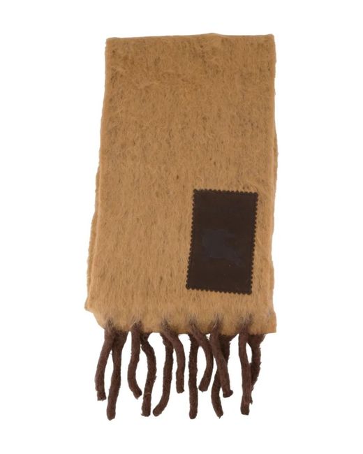 Burberry Natural Brushed Wool Patch Scarf