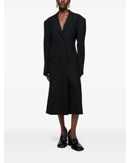 Acne Black Wool Double-Breasted Coat