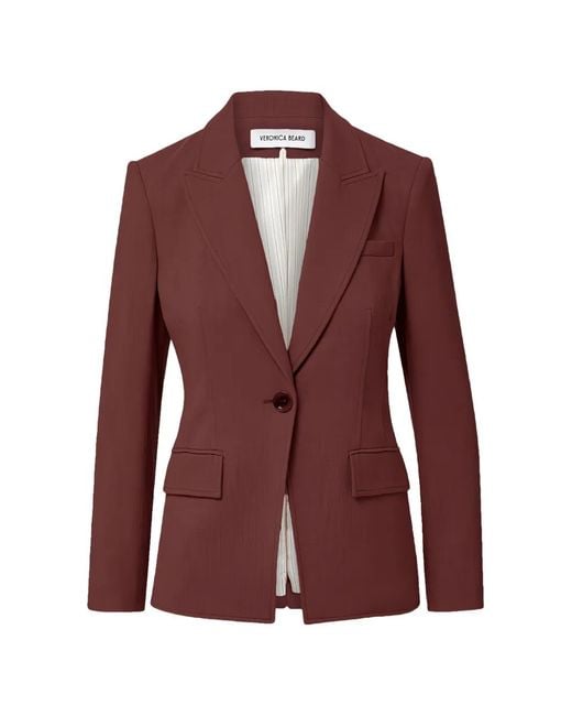 Veronica Beard Purple Isaac Dickey Single-Breasted Peaked-Lapel Blazer